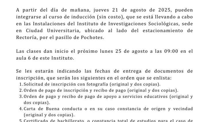 Aviso, segunda convocatoria